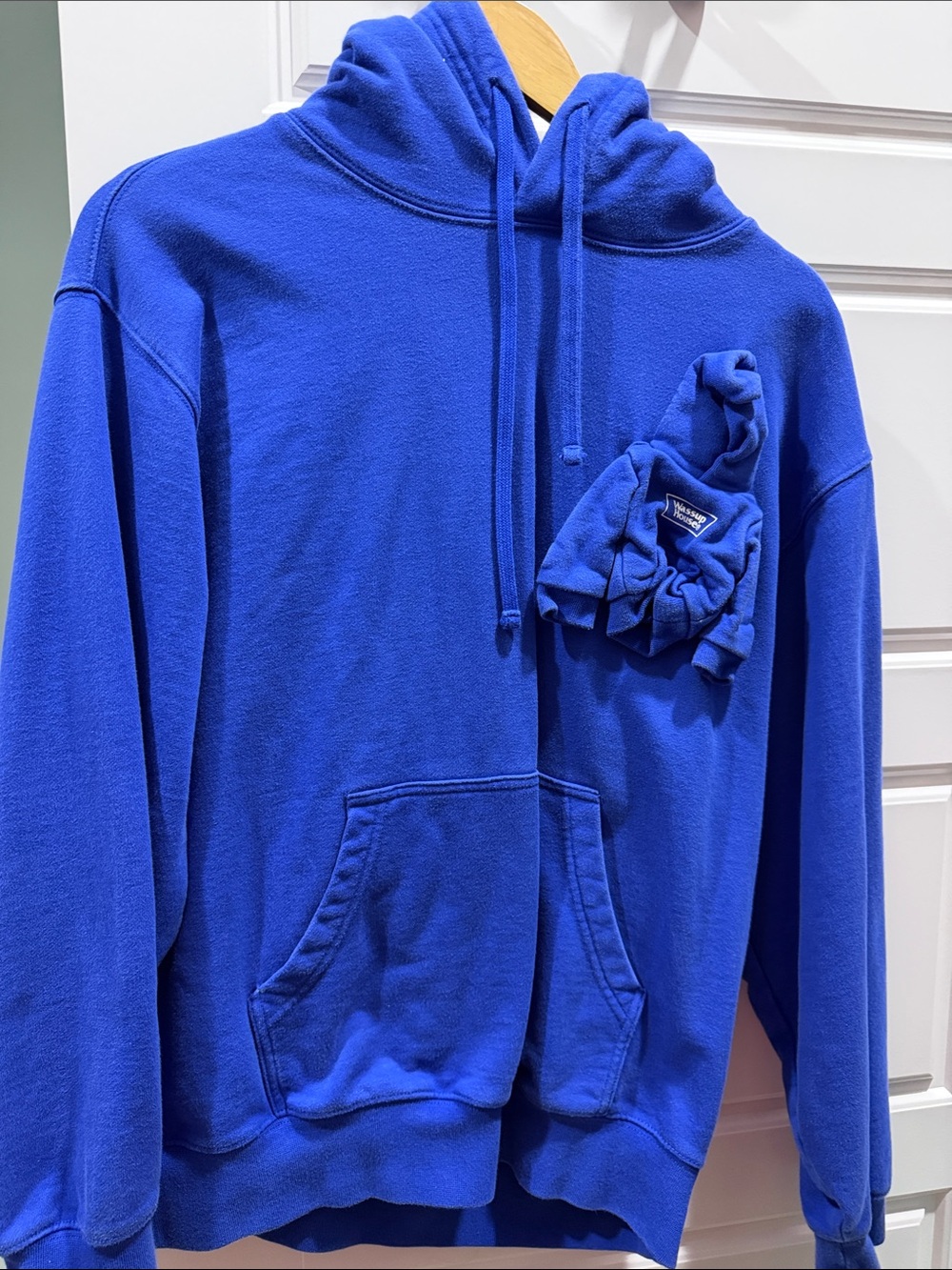 Wassup Houser® Electric Blue Hoodie with Drawstrings